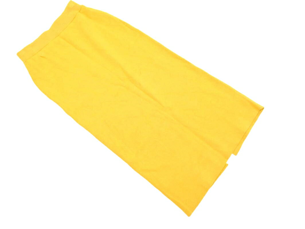 Discoat ディスコート ニット タイト スカート sizeF/黄 ◇■ ☆ fja6 レディース【USED】【中古】【古着】【ブランド古着買取・販売ABJ...