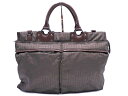 COMME CA DU MODE コム サ デ モード MEN 総柄 トート バッグ カーキ ■■ ☆ faa6 メンズ【USED】【中古】【古着】【ブランド古...