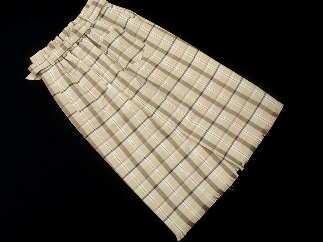 ブランド古着ならABJのHeather ヘザー ベルト付き チェック スカート sizeM/ベージュ ■■ ☆ ffb0 レディース【USED】【中古】【古着】【ブランド古着買取・販売ABJ】｜アングル3