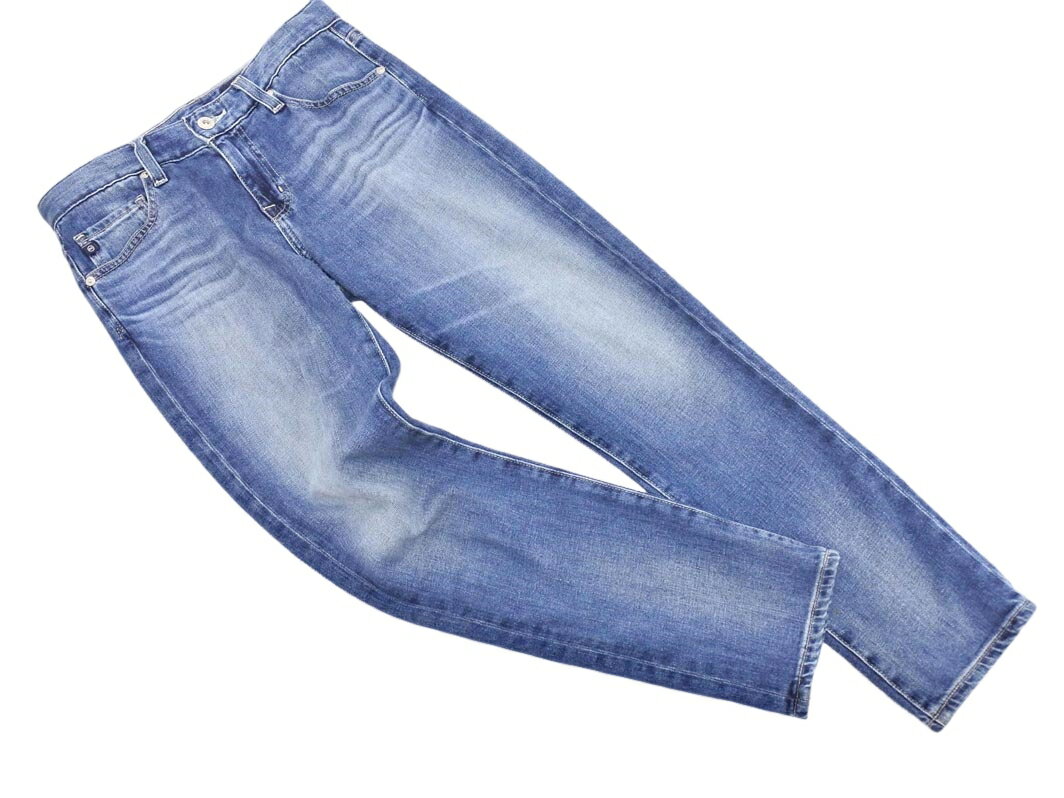 ADRIANO GOLDSCHMIED アドリアーノゴールドシュミット USED加工 テーパード デニムパンツ size24/紺 ■■ ☆ fec7 レディース【USED】【中古】【古着】【ブランド古着買取・販売ABJ】