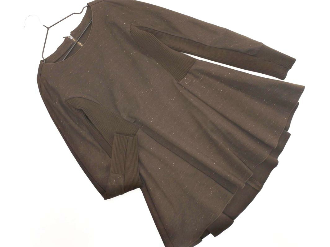 HIROKO BIS ヒロコビス ペプラム カットソー size9/ダークブラウン ◇■ ☆ fkb4 レディース【USED】【中古】【古着】【ブランド古着買取・販売ABJ】