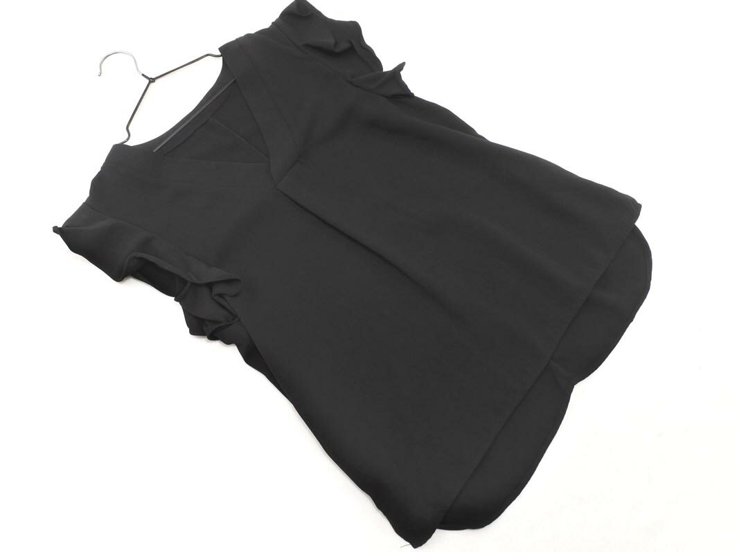 ネコポスOK INGNI イング Vネック フリルスリーブ ブラウス シャツ sizeM/黒 ■◆ ☆ fec7 レディース【US..