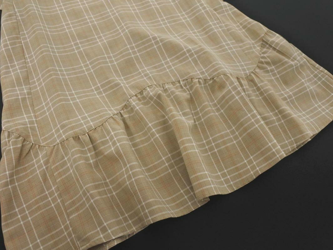 who&#039;s who Chico フーズフーチコ バックジップ チェック Aライン ワンピース ベージュ ■◆ ☆ fec7 レディース【USED】【中古】【古着】【ブランド古着買取・販売ABJ】