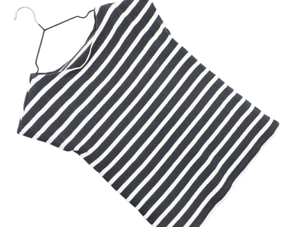 IENA イエナ ボーダー ノースリーブ ニット セーター 白x黒 ■◆ ☆ ffb8 レディース【USED】【中古】【古着】【ブランド古着買取・販売ABJ】