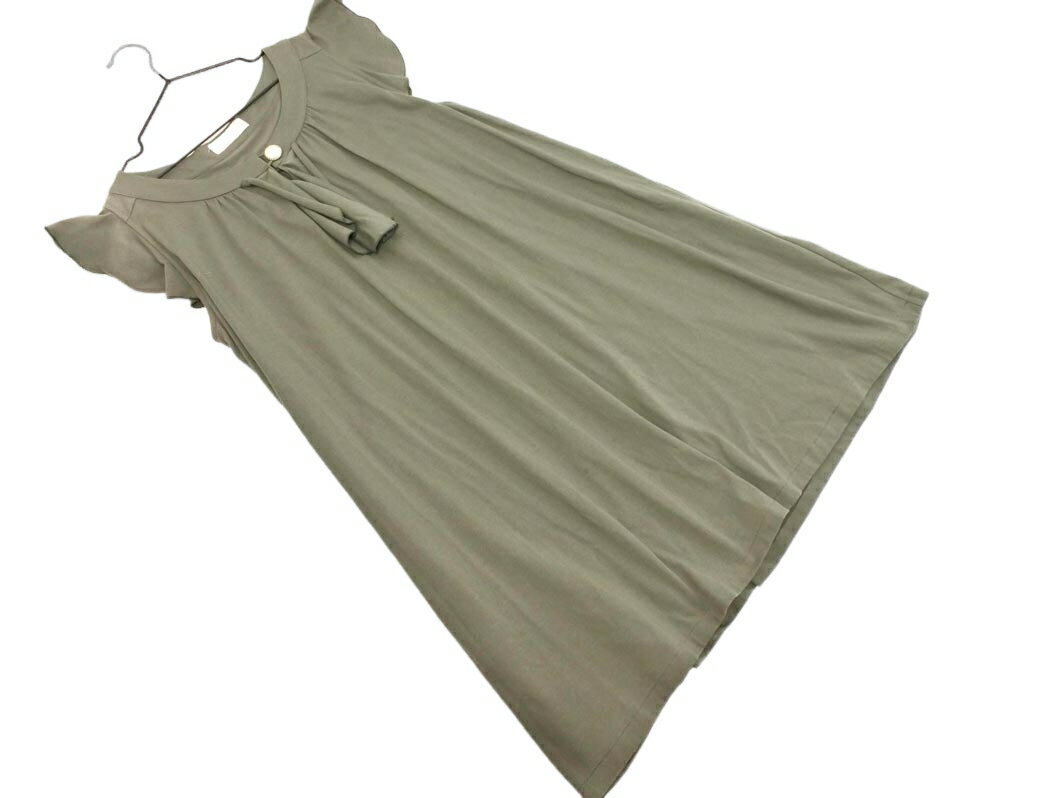 ネコポスOK UNITED ARROWS ユナイテッドアローズ フリル ワンピース size50/カーキ ■◆ ☆ ffa6 メンズ【USED】【中古】【古着】...