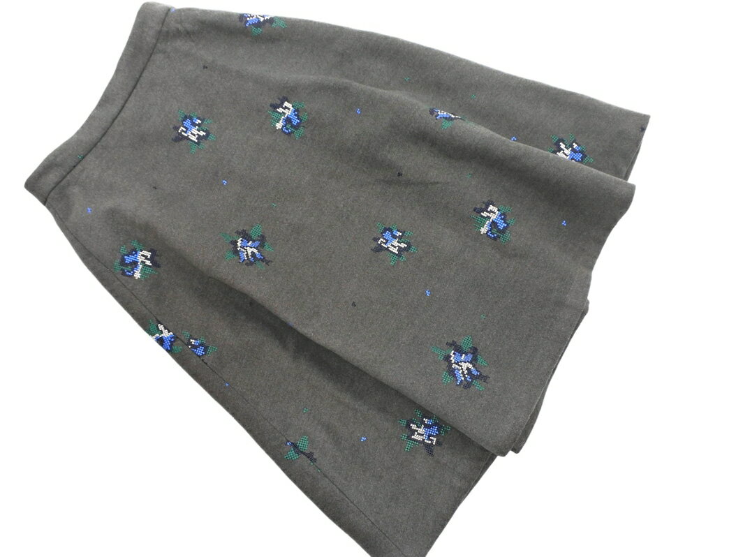 AG by aquagirl エージーバイアクアガール 刺繍 ロング スカート sizeS/グレー ◇■ ☆ fca6 レディース【USED】【中古】【古着】【ブランド古着買取・販売ABJ】