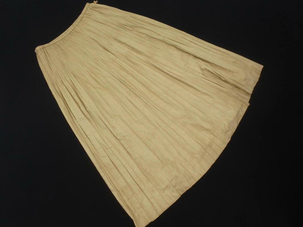 EVEX by KRIZIA エヴェックスバイクリツィア 大きいサイズ プリーツギャザー マキシ スカート size46/ベージュ ■■ ☆ fib7 レディース【USED】【中古】【古着】【ブランド古着買取・販売ABJ】(4)