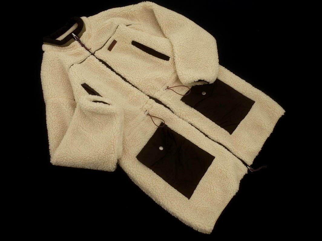 SCULPTOR スカルプター ロゴ ジップアップ ボア コート sizeF/アイボリー ◇■◎ ☆ fka5 レディース【USED】【中古】【古着】【ブランド古着買取・販売ABJ】