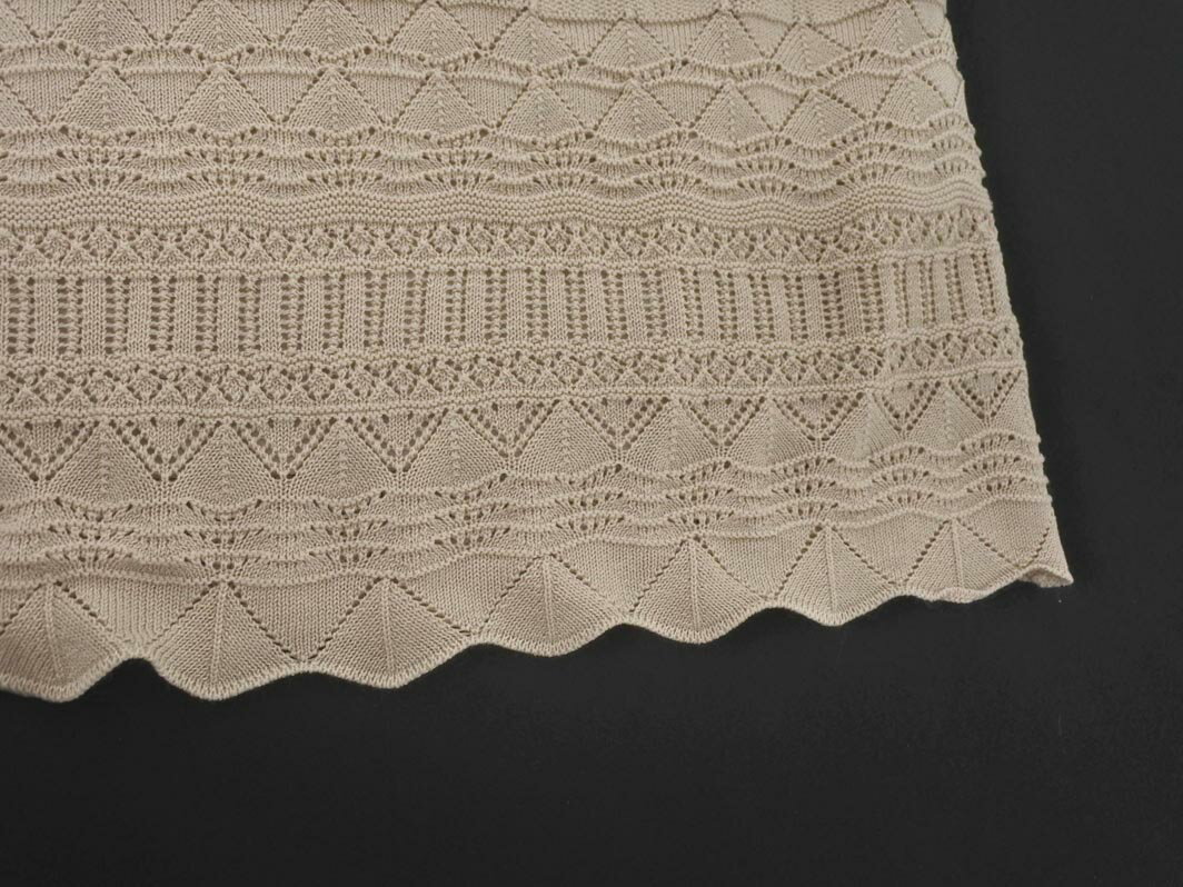 ネコポスOK niko and ニコ アンド フリル サマー ニット セーター sizeL/ベージュ ■◆ ☆ ffb9 レディース【USED】【中古】【古着】【ブランド古着買取・販売ABJ】