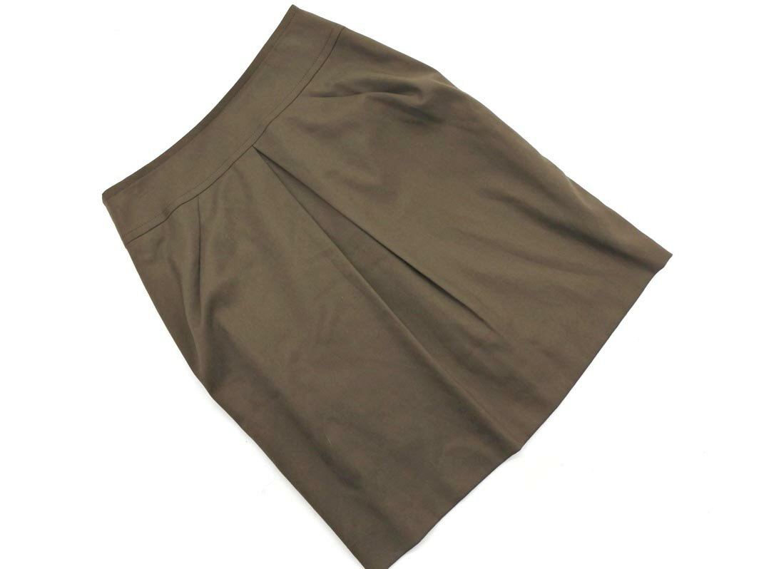 ネコポスOK 23区 ウール混 タック スカート size40/カーキ ◇■ ☆ fja6 レディース【USED】【中古】【古着】【ブランド古着買取・販売ABJ】
