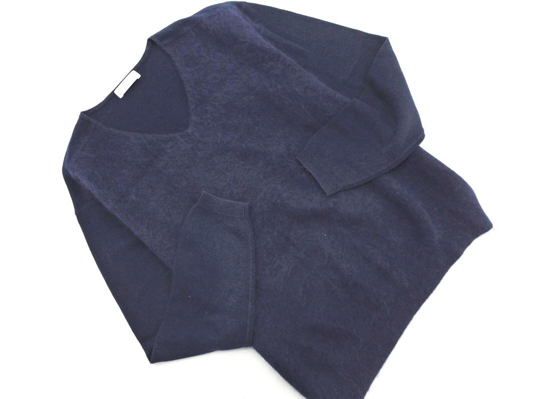 BEAUTY & YOUTH ビューティ&ユース ユナイテッドアローズ アンゴラ混 素材切替 Vネック ニット セーター 紺 ◇■ ☆ fkc8 レディース【USED】【中古】【古着】【ブランド古着買取・販売ABJ】(4)