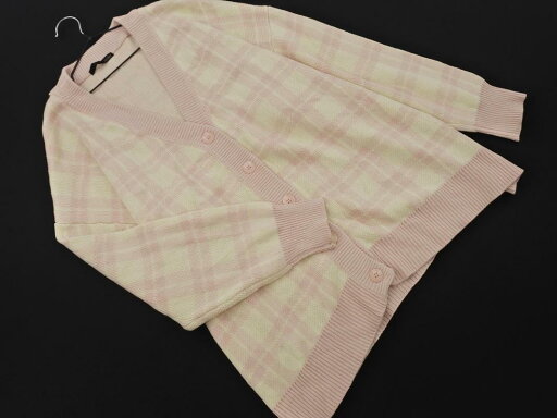 Heather ヘザー チェック ニット カーディガン sizeF/ベージュxピンク ◇■ ☆ fac0 レディース【USED】【中古】【古着】【ブランド古着買取・販売ABJ】 Heather ヘザー チェック ニット カーディガン sizeF/ベージュxピンク ◇■ ☆ fac0 レディース【USED】【中古】【古着】【ブランド古着買取・販売ABJ】
