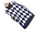 ネコポスOK TOMORROWLAND トゥモローランド tricot アーガイル ニット ベスト 白x黒xラベンダー ■◇ ☆ fgc1 レディース【USED...