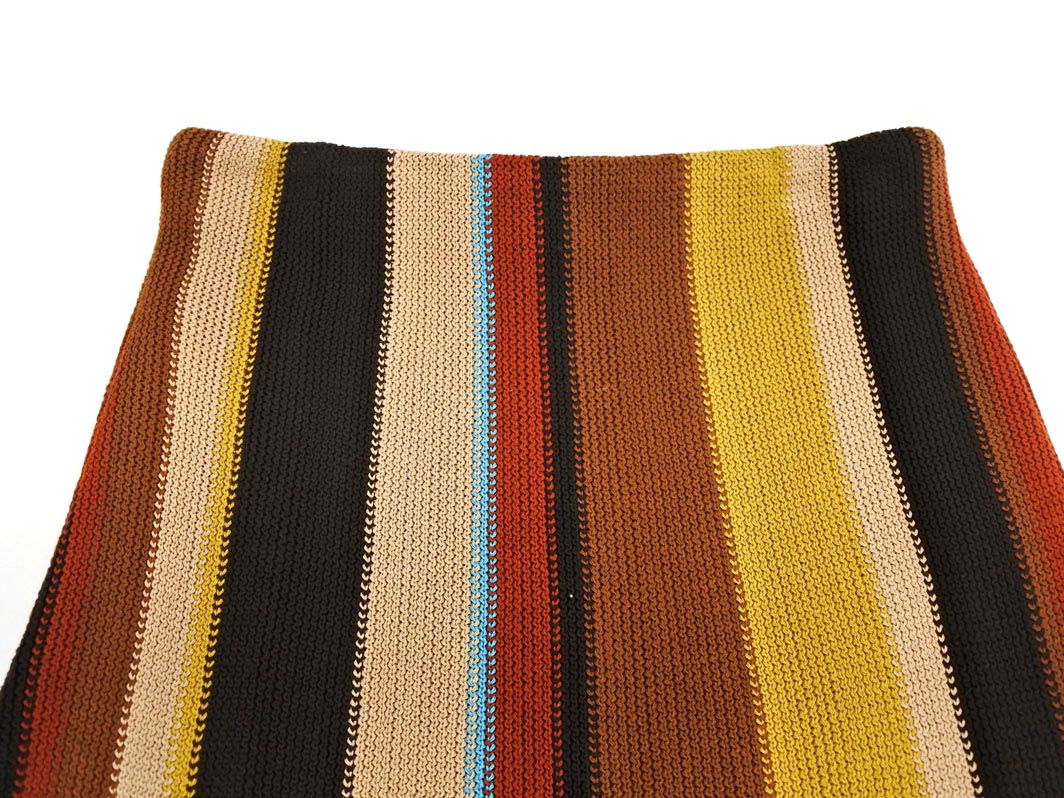 ブランド古着ならABJのZARA ザラ ストライプ フリンジ ニット マキシ スカート sizeS/黒x茶 ◇■ ☆ fib8 レディース【USED】【中古】【古着】【ブランド古着買取・販売ABJ】｜アングル3