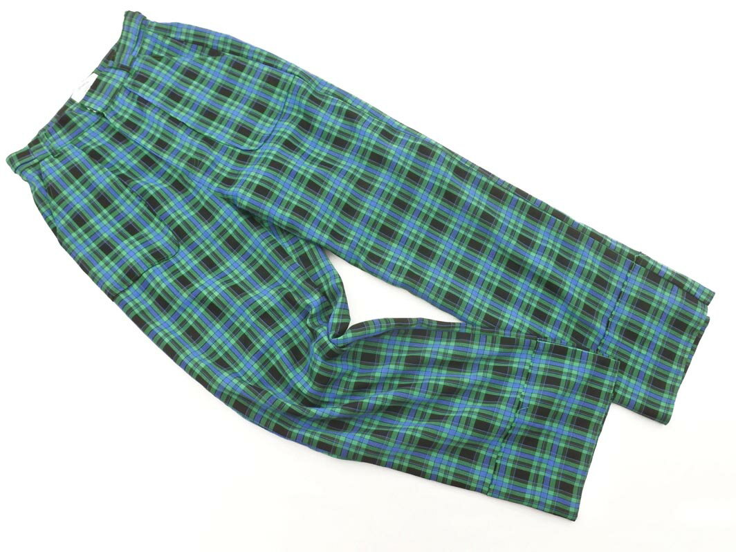 jouetie ジュエティ チェック ワイド パンツ sizeM/緑 ◇■ ☆ fcd1 レディース【USED】【中古】【古着】【ブランド古着買取・販売ABJ】