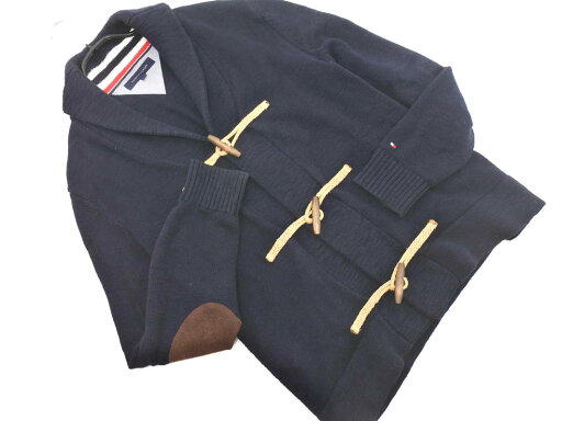 TOMMY HILFIGER トミーヒルフィガー エルボーパッチ ダッフル カーディガン sizeM/濃紺 ◇■ ☆ fia2 メンズ【USED】【中古】【古着】【ブランド古着買取・販売ABJ】 TOMMY HILFIGER トミーヒルフィガー エルボーパッチ ダッフル カーディガン sizeM/濃紺 ◇■ ☆ fia2 メンズ【USED】【中古】【古着】【ブランド古着買取・販売ABJ】