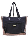 Aquascutum アクアスキュータム チェック切替 トート バッグ 茶x黒 ■■ ☆ fga9 レディース【USED】【中古】【古着】【ブランド古着買取・販売ABJ】