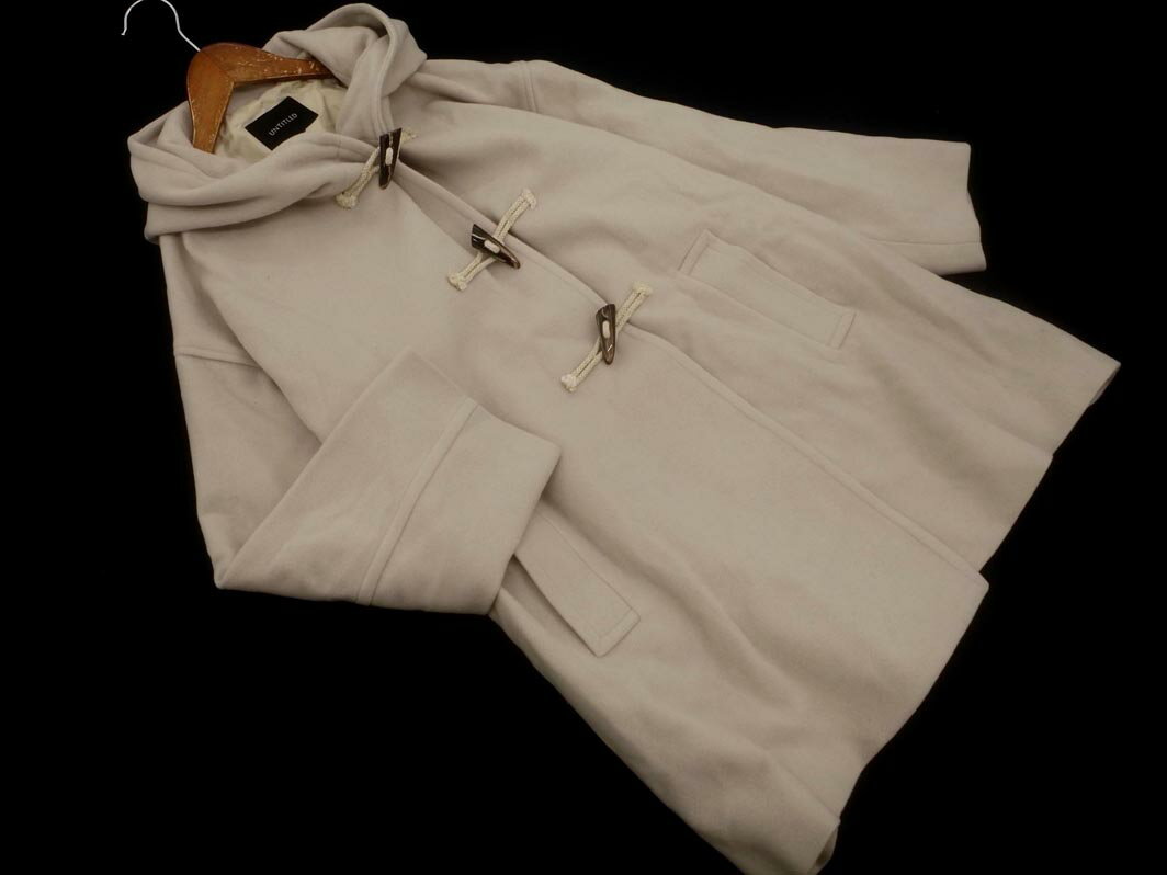 UNTITLED アンタイトル ウール100% フレア ダッフル コート size2/ベージュ ◇■ ☆ flb7 レディース【USED】【中古】【古着】【ブランド..