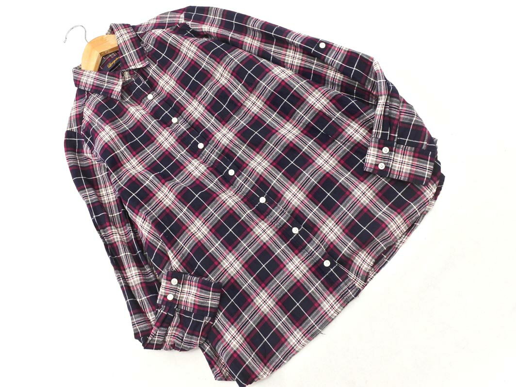 Loungedress ラウンジドレス ガリャルダガランテ チェック ロールアップスリーブ シャツ sizeF/赤x紺 ◇■ ☆ fbb8 レディース【USED】【中古】【古着】【ブランド古着買取・販売ABJ】