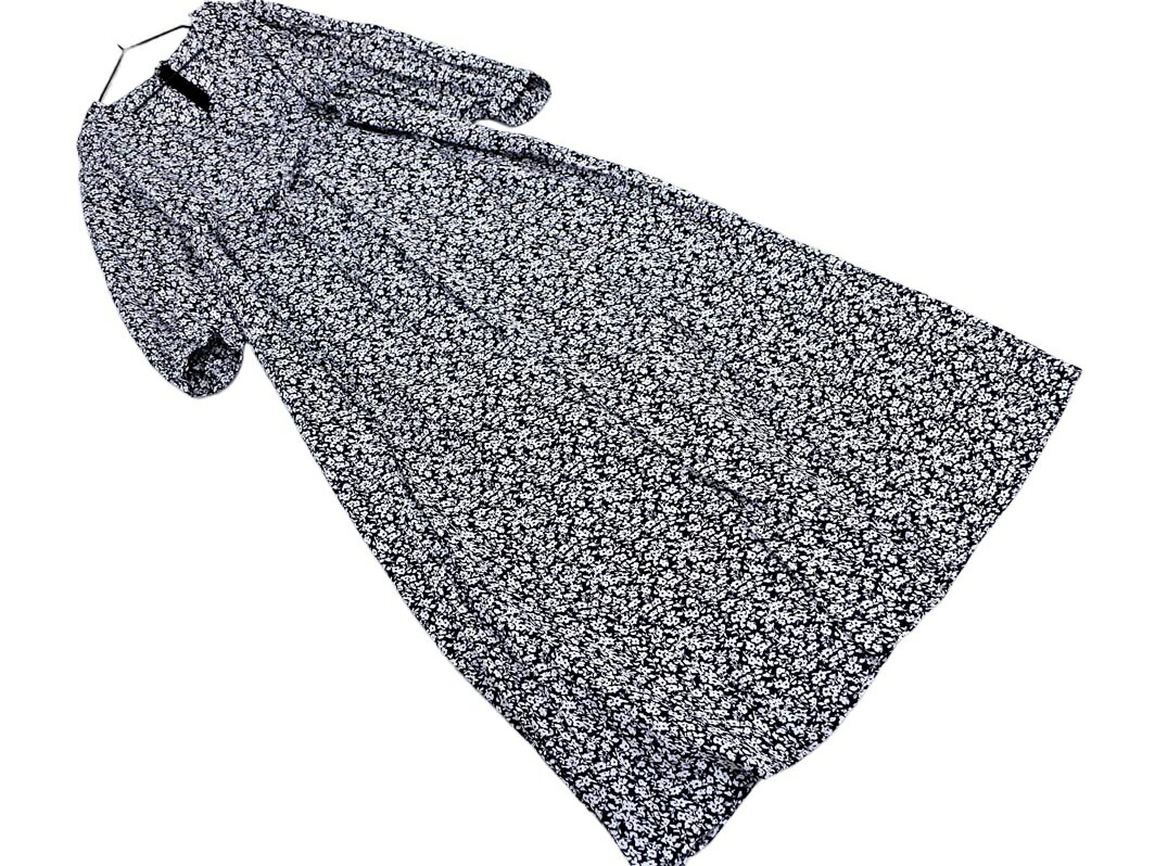 SENSE OF PLACE センスオブプレイス アーバンリサーチ 花柄 ワンピース sizeONE/白x黒 ■◇ ☆ fcb8 レディース【USED】【中古】【古着】【ブランド古着買取・販売ABJ】