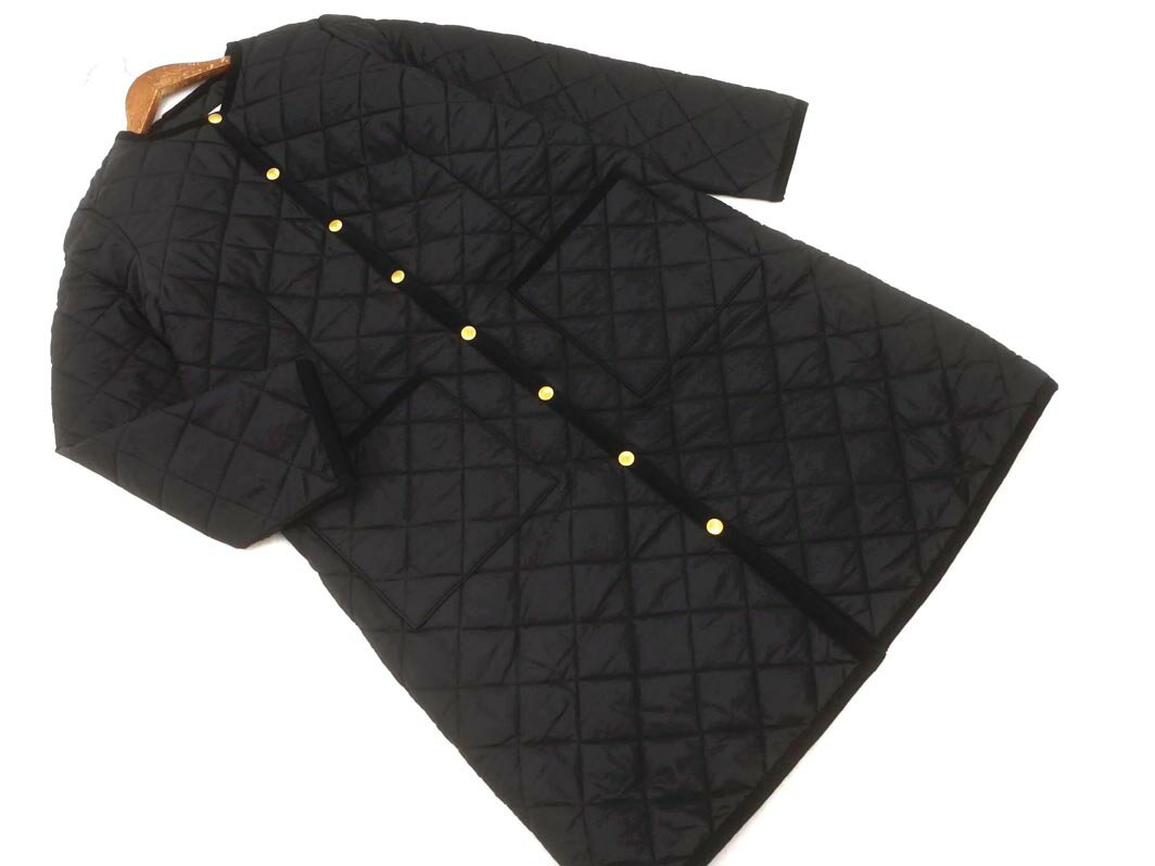 Traditional Weatherwear トラディショナル ウェザーウェア ARKLEY LONG キルティング コート size34/黒x濃紺 ◇■◎ ☆ flc2 レディース【USED】【中古】【古着】【ブランド古着買取 販売ABJ】
