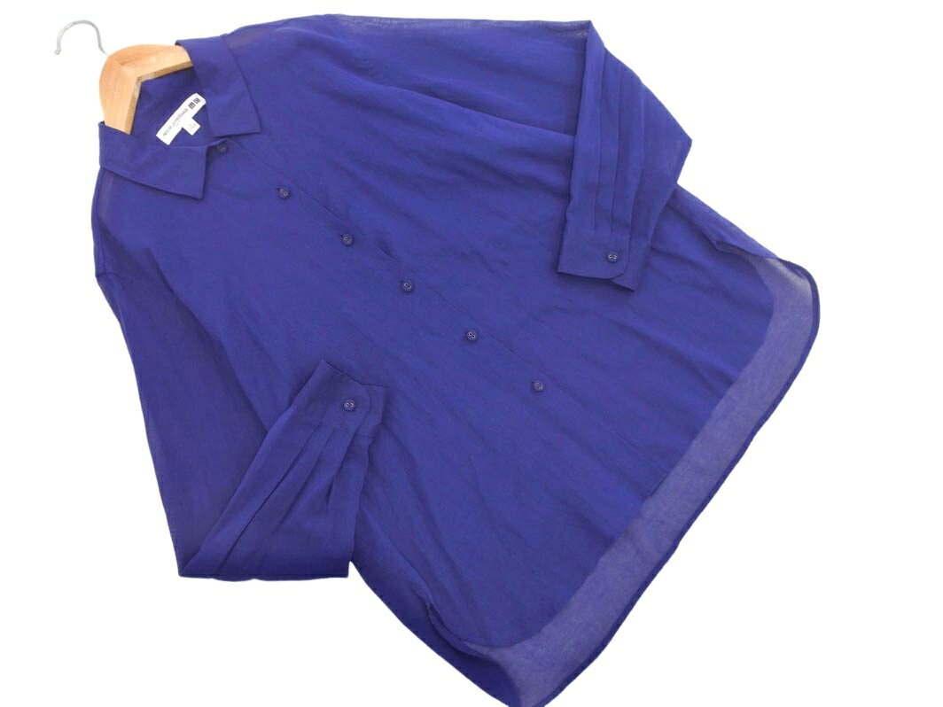 UNIQLO INES DE LA FRESSANGE ユニクロ イネス シアー シャツ sizeS/濃紺 ■◇ ☆ fac9 レディース【USED】【中古】【古着】【ブランド古着買取・販売ABJ】