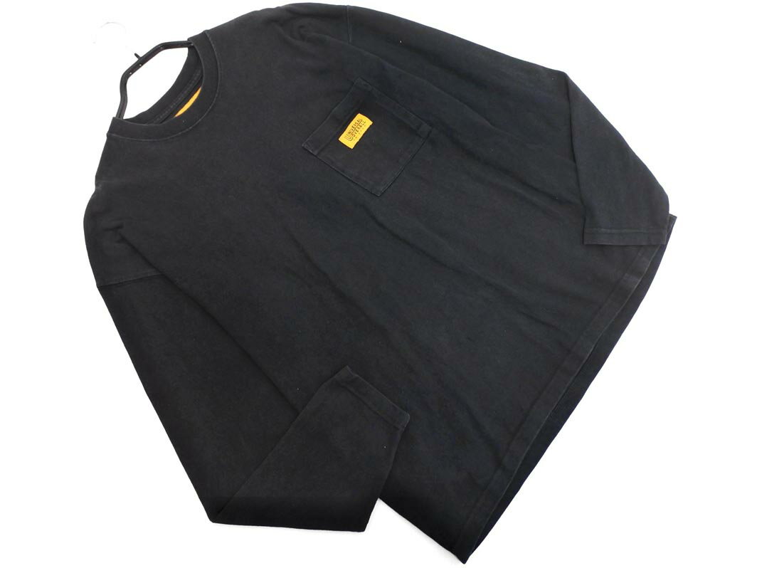 UNIVERSAL OVERALL ユニバーサルオーバーオール ポケット カットソー sizeS/黒 ◇■ ☆ fca7 メンズ【USED】【中古】【古着】【ブランド古着買取・販売ABJ】