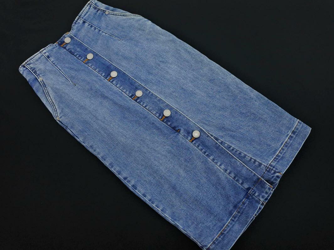 BARNYARDSTORM バンヤードストーム フロントボタン タイト デニムスカート size0/青 ■■ ☆ fad1 レディース【USED】【中古】【古着】【ブランド古着買取・販売ABJ】