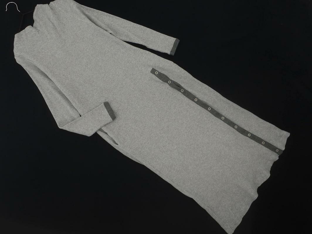 n'Or ノアール ワッフル ロング ワンピース size1/グレー ■◇ ☆ fdb1 レディース【USED】【中古】【古着】【ブランド古着買取・販売ABJ】