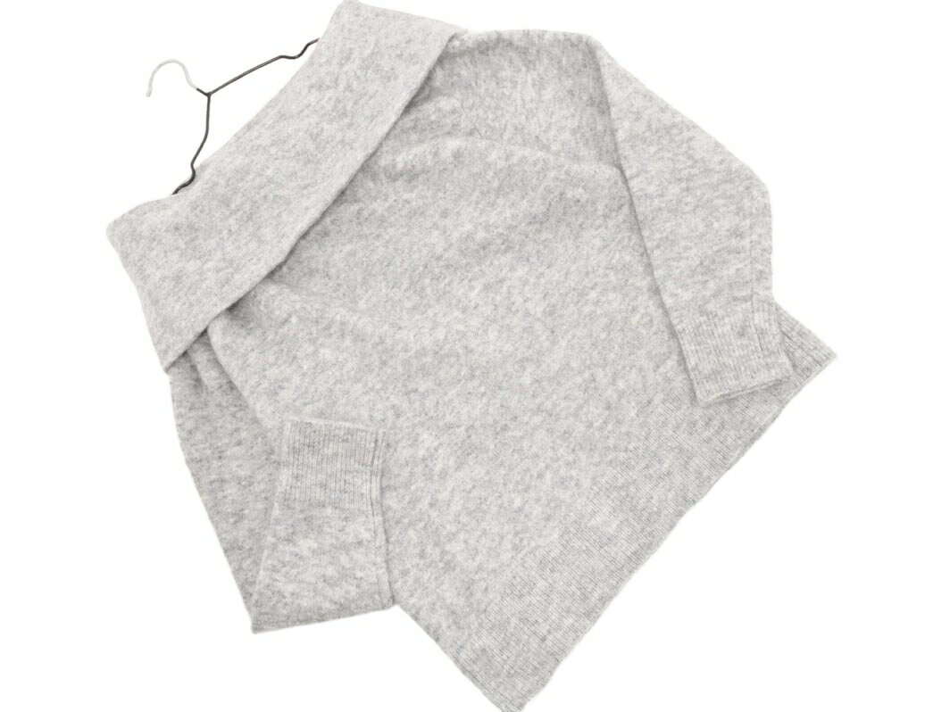 Three-Quarter Knit - ADAM ET ROPE' アダムエロペ モヘア混 オフタートルネック ニット セーター sizeF/グレー ◇■ ☆ gab6 レディース【USED】【中古】【古着】【ブランド古着買取・販売ABJ】