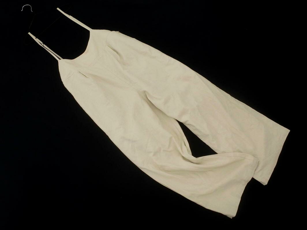 アースミュージック＆エコロジー リネン混 キャミ サロペット オーバーオール sizeM/ライトベージュ ■◇..