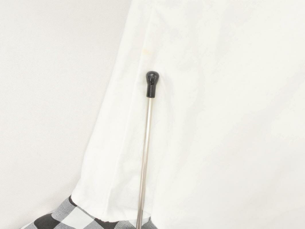 ネコポスOK simplicite シンプリシテェ ギンガムチェック 切替スリーブ カットソー 白 ■◆ ☆ ffb0 レディース【USED】【中古】【古着】【ブランド古着買取・販売ABJ】