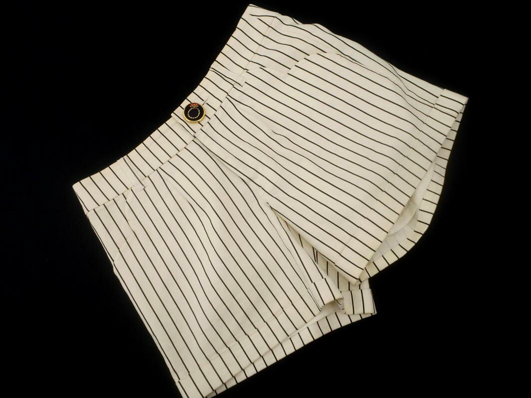 franche lippee フランシュリッペ リネン混 ストライプ ショート パンツ sizeM/オフホワイト ■◆ ☆ fga4 レディース【USED】【中古】【古着】【ブランド古着買取・販売ABJ】