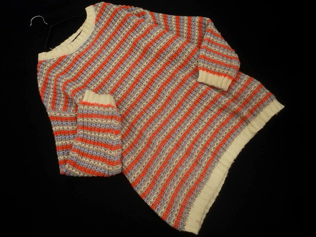 AS KNOW AS アズノゥアズ ボーダー ニット セーター sizeF/ピンクxアイボリーグレー ◇■ ☆ fjc3 レディ..