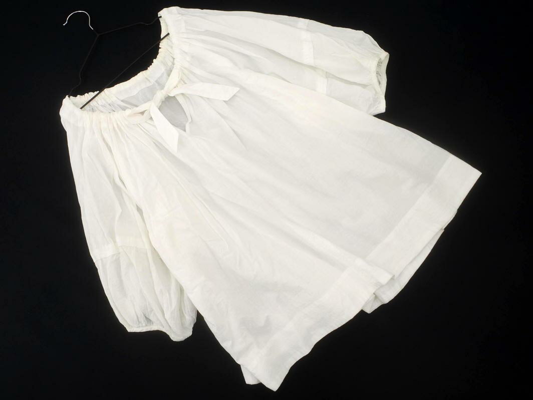 fredy emue フレディエミュ リボンギャザー ブラウス シャツ size38/白 ■◇ ☆ fga4 レディース【USED】【中古】【古着】【ブランド古着買取・販売ABJ】