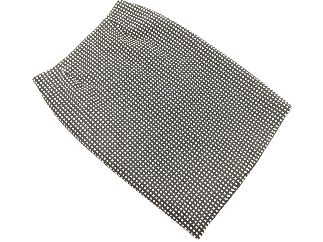 TRANS WORK トランスワーク ウール混 チェック タイト スカート size42/白x黒 ◇■ ☆ fhc6 レディース【USED】【中古】【古着】【ブランド古着買取・販売ABJ】