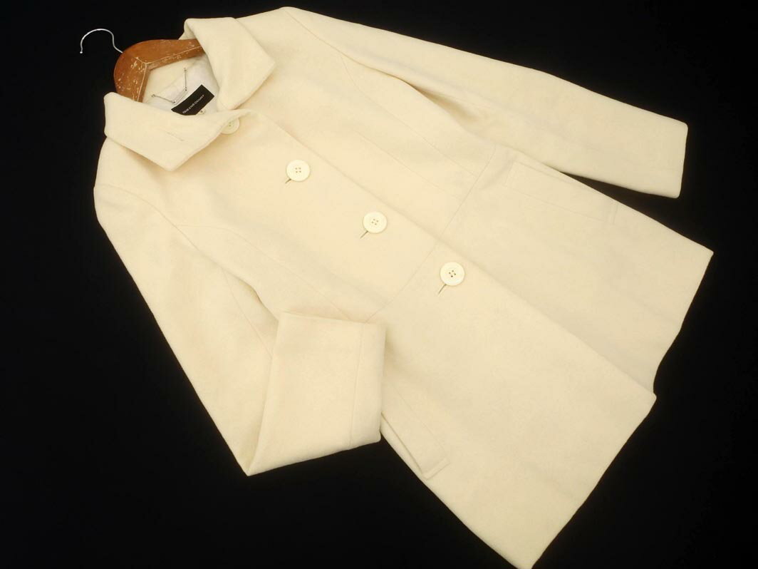 QUEENS COURT クイーンズコート アンゴラ混 スタンドカラー ジャケット size2/オフホワイト ◇■ ☆ fib7 レディース【USED】【中古】【古着】【ブランド古着買取・販売ABJ】(4)