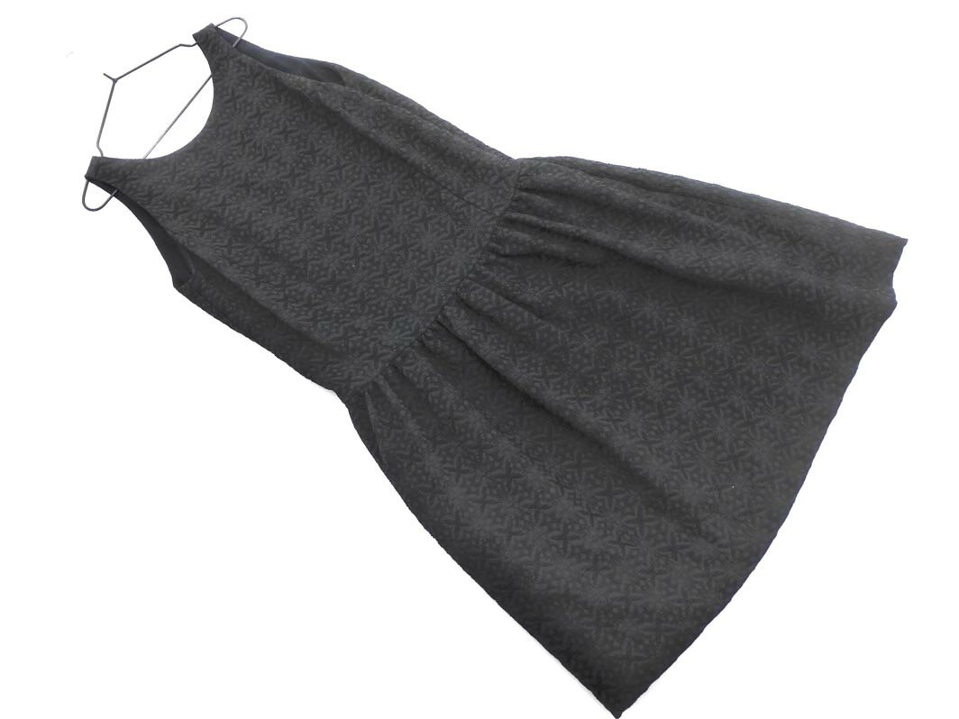 COMPTOIR DES COTONNIERS コントワーデコトニエ 総柄 ノースリーブ ワンピース size34/黒 ■◆ ☆ fga3 レ..