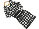 CECIL McBEE セシルマクビー チェック ニット スカート セットアップ sizeM/黒x白 ◇■ ☆ fad0 レディース【USED】【中古】【古着】...