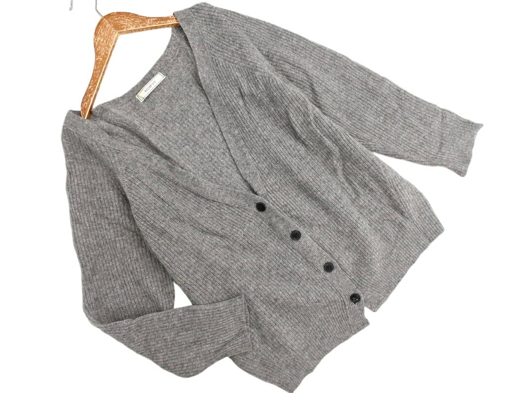 Rouge vif ルージュヴィフ アバハウス ウール100% カーディガン グレー ◇■ ☆ flb0 レディース【USED】【中古】【古着】【ブランド古着買取・販売ABJ】