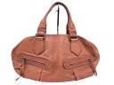 DKNY ダナキャランニューヨーク 本革 レザー ハンド バッグ キャメル ■■ ☆ fcb3 レディース【USED】【中古】【古着】【ブランド古着買取・販売A...