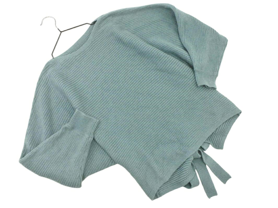 ROPE ロペ ウール混 バックリボン ドルマン ニット セーター size38/緑 ◇■ ☆ fhc6 レディース【USED】..
