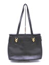 Ungaro ウンガロ レザー トート バッグ 黒 ■■ ☆ fcc7 レディース【USED】【中古】【古着】【ブランド古着買取・販売ABJ】