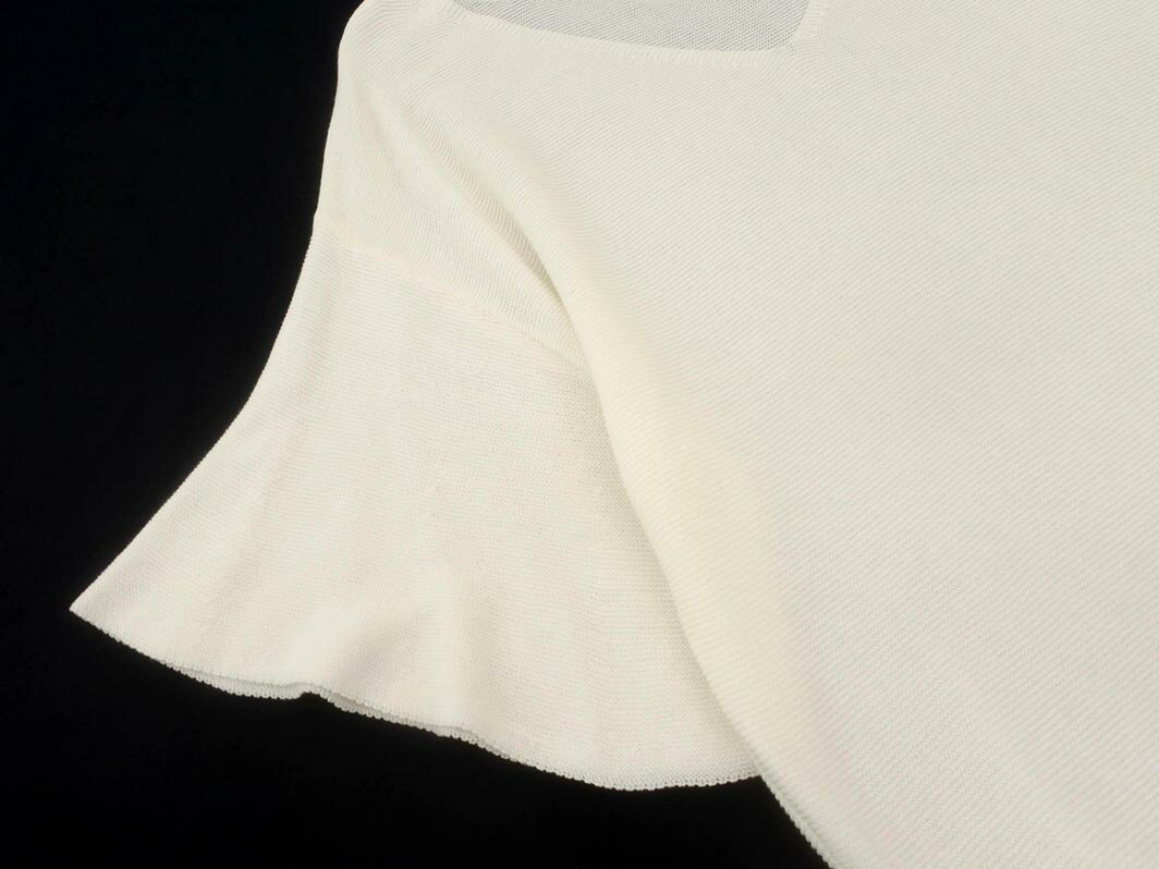 OPAQUE オペーク Vネック フレアスリーブ ニット セーター sizeM/白 ■◆ ☆ ffb0 レディース【USED】【中古】【古着】【ブランド古着買取・販売ABJ】