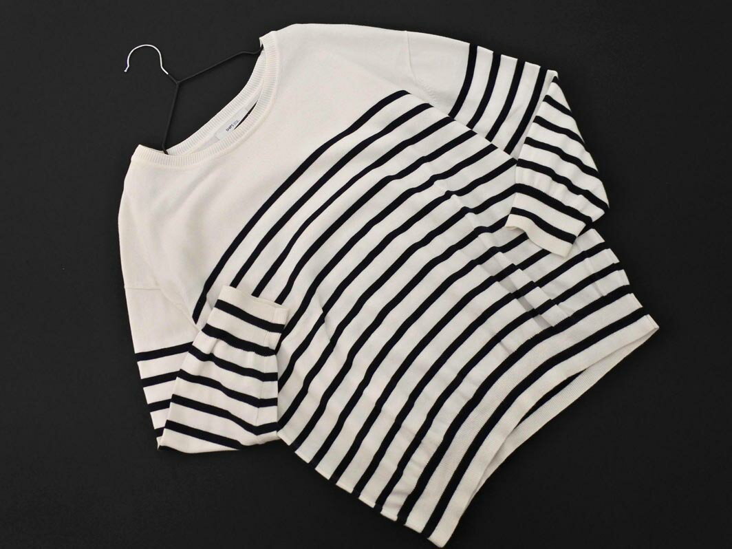 SHIPS シップス any エニィ ボーダー ニット セーター size38/白x紺 ■◇ ☆ gca3 レディース【USED】【中古】【古着】【ブランド古着買取..