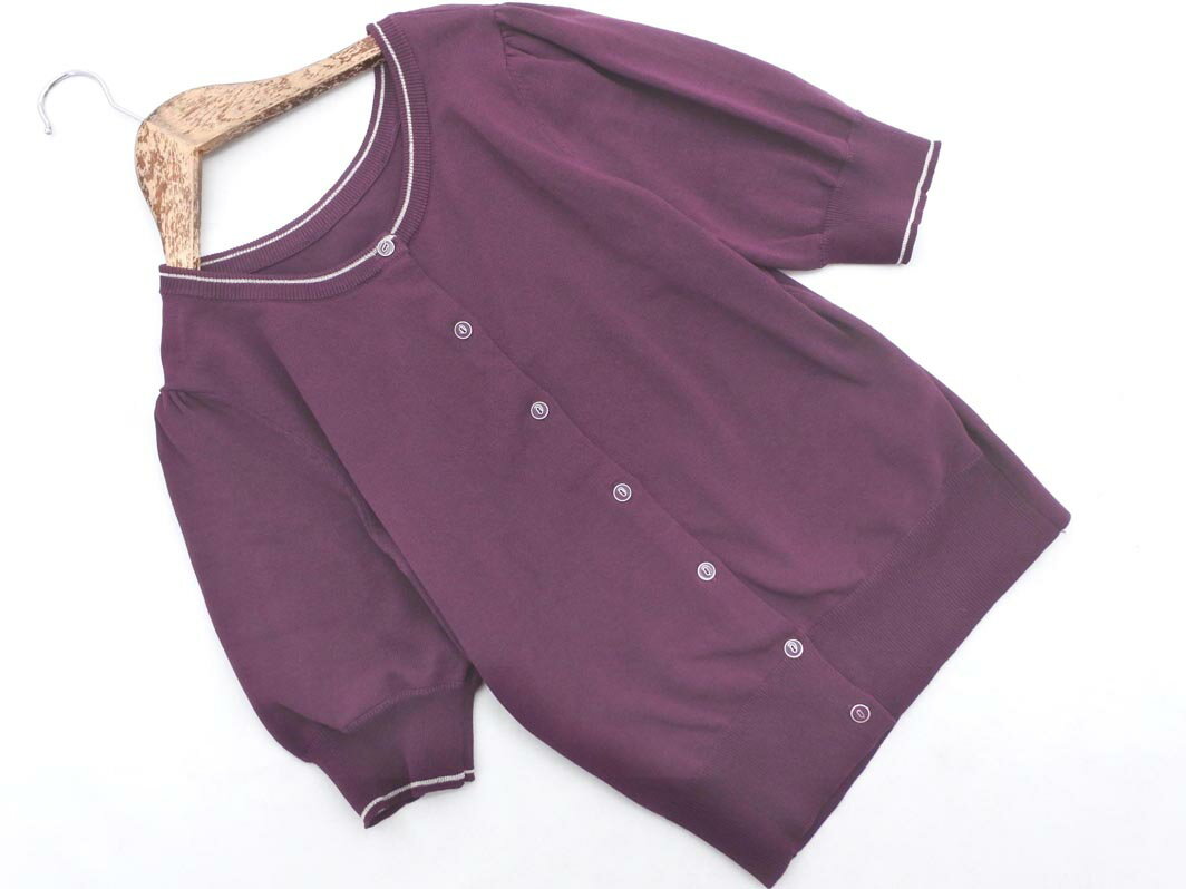 ネコポスOK INDEX インデックス カーディガン sizeL/紫 ■◆ ☆ fgc4 レディース【USED】【中古】【古着】【ブランド古着買取・販売ABJ】