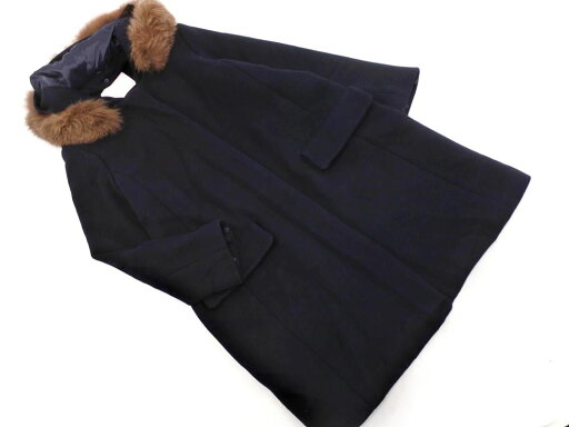 31 Sons de mode トランテアンソンドゥモード フォックスファー ウール混 フーディー コート size36/紺 ◇■ ☆ eic6 レディース【USED】【中古】【古着】【ブランド古着買取・販売ABJ】 31 Sons de mode トランテアンソンドゥモード フォックスファー ウール混 フーディー コート size36/紺 ◇■ ☆ eic6 レディース【USED】【中古】【古着】【ブランド古着買取・販売ABJ】