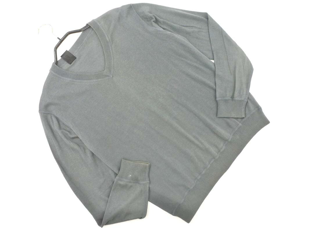 ネコポスOK N.HOOLYWOOD エヌハリウッド Vネック コットン ニット セーター size38/グレー ■◇ ☆ fha5 メンズ【USED】【中古】【古着】【ブランド古着買取・販売ABJ】