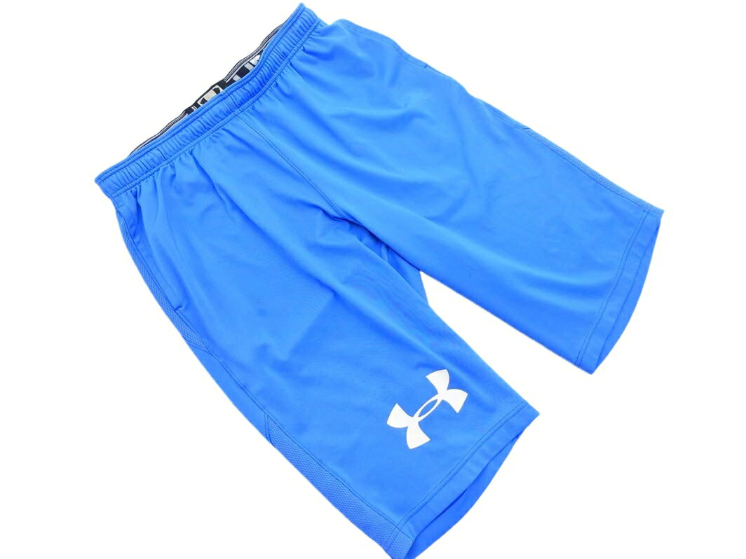 UNDER ARMOUR アンダーアーマー ロゴ ハーフ パンツ sizeLG/青 ■◆ ☆ fdb6 メンズ【USED】【中古】【古着】【ブランド古着買取・販売ABJ】
