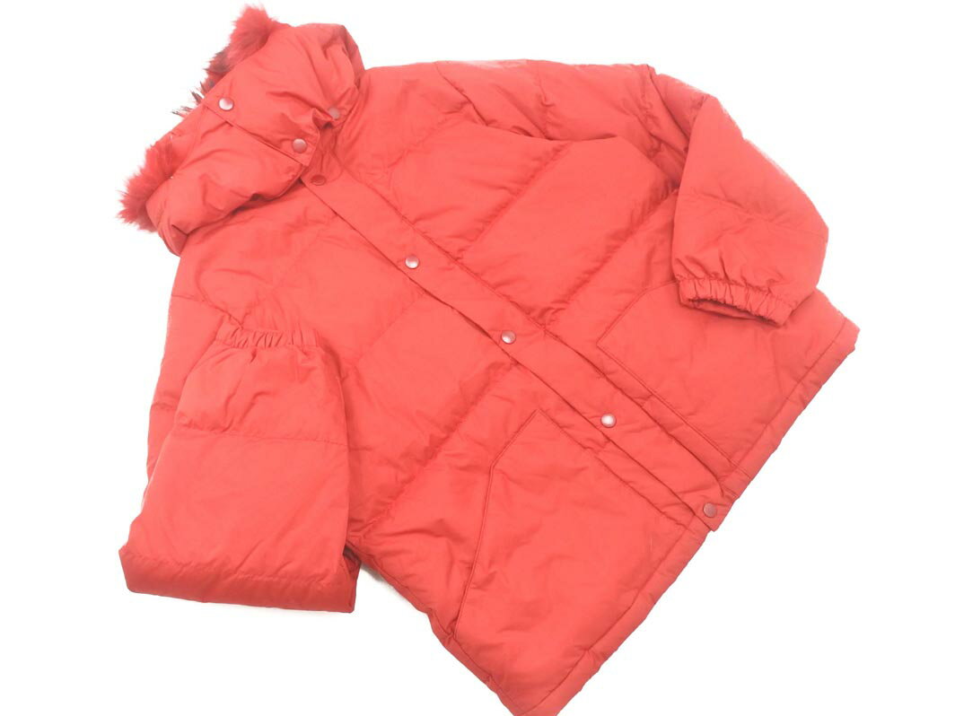RODEO CROWNS ロデオクラウンズ チャイニーズラクーンファー ダウン ジャケット sizeM/赤 ◆■ ☆ gaa6 レディース【USED】【中古】【古着】【ブランド古着買取 販売ABJ】